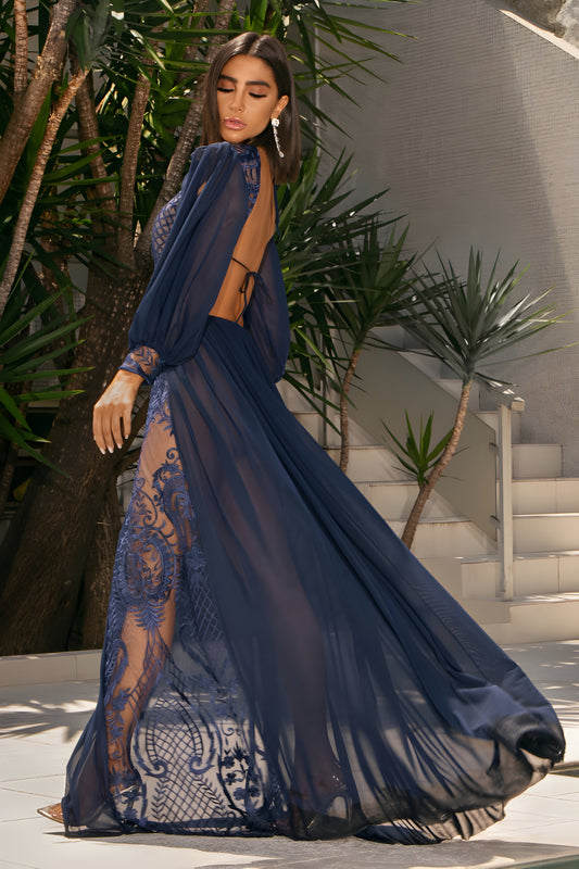 Robe Longue en Micro Tulle Alanis