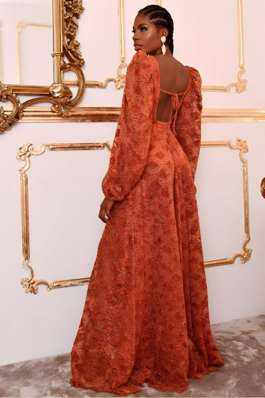 Robe Longue Et Manches Bouffantes Flaviana