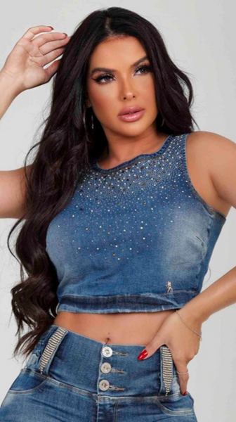 Crop Top en Jean Premium